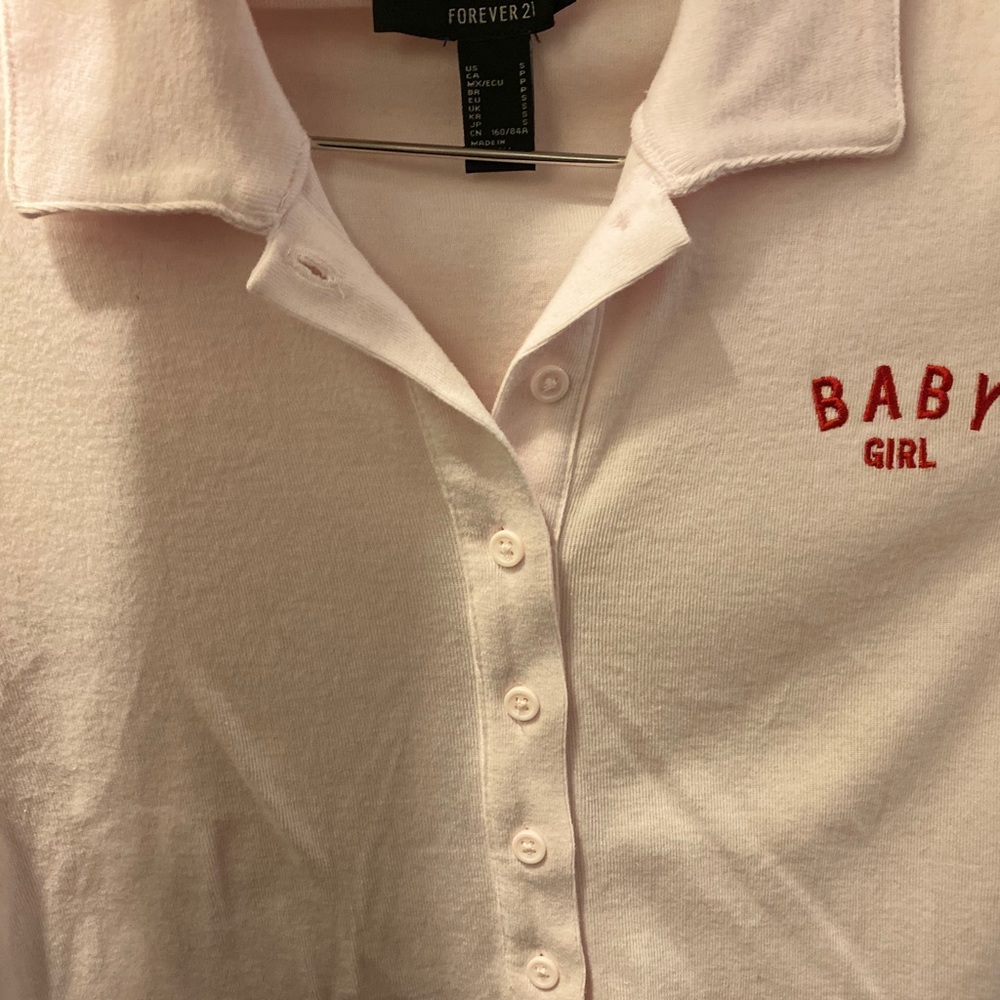 cropped button up